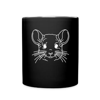 Linie Art Dad Mama - Chinchilla - Tasse einfarbig - Schwarz - Vorne