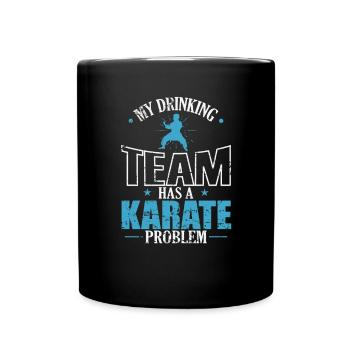 Mon équipe de beuverie a un problème de karaté - Mug uni - noir - Devant
