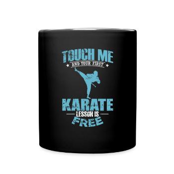 Touchez-moi et votre 1ère leçon de karaté est gratuite - Mug uni - noir - Devant