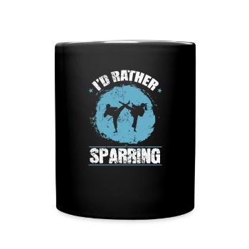 I' rather Sparring in Karate - Full Colour Mug - black - Front