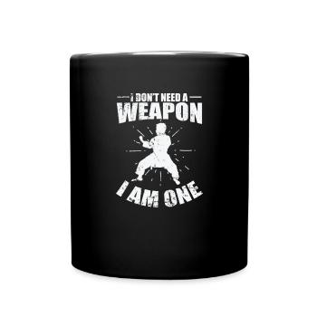 Karaté, je n’ai pas besoin d’une arme, j’en suis une - Mug uni - noir - Devant
