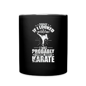 Je pensais au karaté - Mug uni - noir - Devant