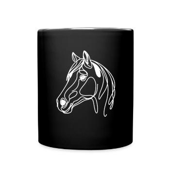 Linie Art Dad Mama - Farbe - Tasse einfarbig - Schwarz - Vorne