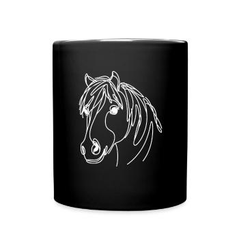 Linie Art Dad Mama - Mongolisch - Tasse einfarbig - Schwarz - Vorne