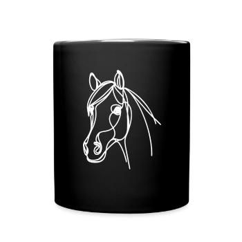Linie Art Dad Mama - Holsteiner - Tasse einfarbig - Schwarz - Vorne