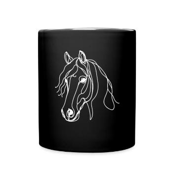 Linie Art Dad Mama - Friesisch - Tasse einfarbig - Schwarz - Vorne