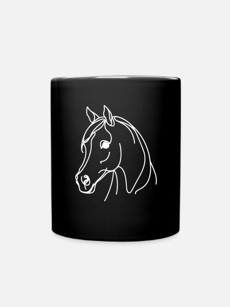 Linie Art Dad Mama - Araber - Tasse einfarbig - Schwarz