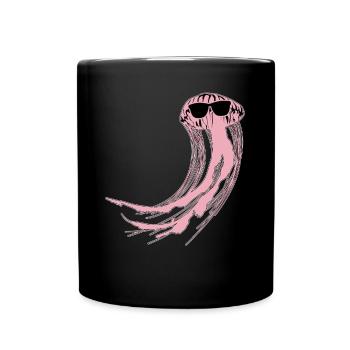 Jellyfish with Sunglasses - Full Colour Mug - black - Front