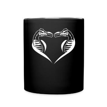 Seahorse Heart Seahorses - Tasse einfarbig - Schwarz - Vorne