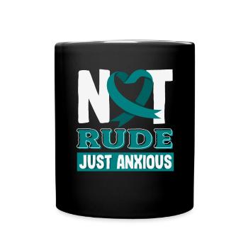 Teal Ribbon PTSD Stress Angststörung - Tasse einfarbig - Schwarz - Vorne