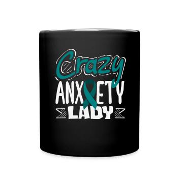 Teal Ribbon PTSD Stress Angststörung - Tasse einfarbig - Schwarz - Vorne