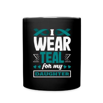 Teal Ribbon PTSD Stress Angststörung - Tasse einfarbig - Schwarz - Vorne