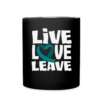 Teal Ribbon PTSD Stress Angststörung - Tasse einfarbig - Schwarz - Vorne