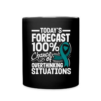 Teal Ribbon PTSD Stress Angststörung - Tasse einfarbig - Schwarz - Vorne