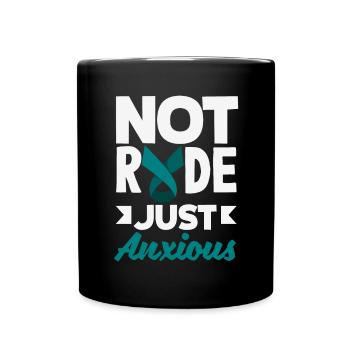 Teal Ribbon PTSD Stress Angststörung - Tasse einfarbig - Schwarz - Vorne
