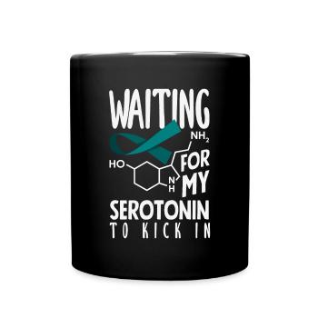 Teal Ribbon PTSD Stress Angststörung - Tasse einfarbig - Schwarz - Vorne