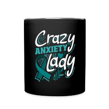 Teal Ribbon PTSD Stress Angststörung - Tasse einfarbig - Schwarz - Vorne