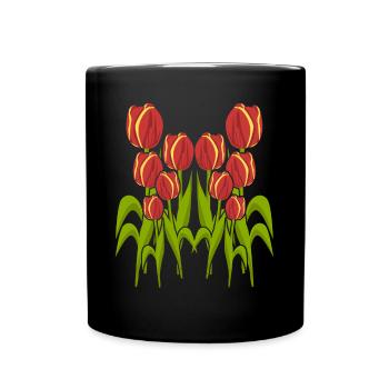 Tulip Flower Flowers Garden Tulips - Full Colour Mug - black - Front