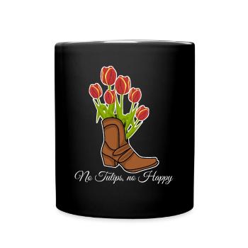 Tulips Flowers Boot Garden Tulip - Full Colour Mug - black - Front