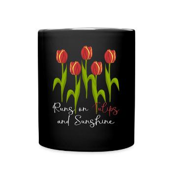 Tulips Garden Tulip Flowers - Full Colour Mug - black - Front