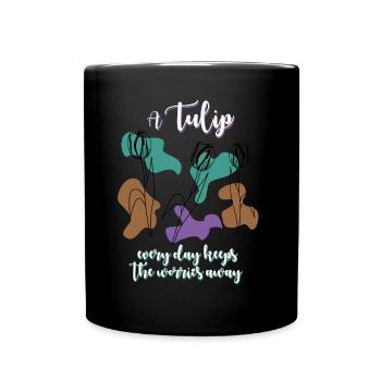 Tulips Tulip Flowers - Full Colour Mug - black - Front
