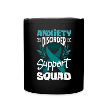 Teal Ribbon PTSD Stress Angststörung - Tasse einfarbig - Schwarz - Vorne