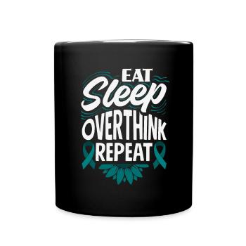 Teal Ribbon PTSD Stress Angststörung - Tasse einfarbig - Schwarz - Vorne