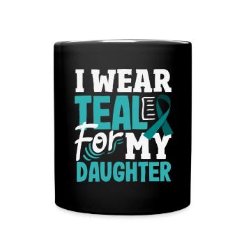 Teal Ribbon PTSD Stress Angststörung - Tasse einfarbig - Schwarz - Vorne