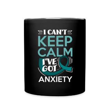 Teal Ribbon PTSD Stress Angststörung - Tasse einfarbig - Schwarz - Vorne