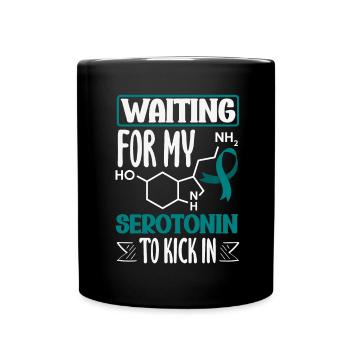 Teal Ribbon PTSD Stress Angststörung - Tasse einfarbig - Schwarz - Vorne