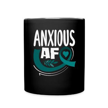Teal Ribbon PTSD Stress Angststörung - Tasse einfarbig - Schwarz - Vorne