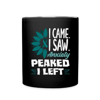 Teal Ribbon PTSD Stress Angststörung - Tasse einfarbig - Schwarz - Vorne