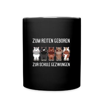 Né pour rouler, forcé d’aller à l’école - Mug uni - noir - Devant