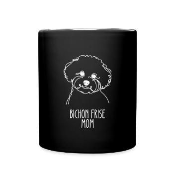 Line Art Mom - Bichon Frise - Full Colour Mug - black - Front