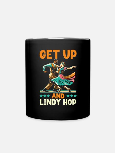 Lindy Hop Tänzer Swinging Dancing Swing Dance - Tasse einfarbig - Schwarz