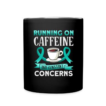 Teal Ribbon PTSD Stress Angststörung - Tasse einfarbig - Schwarz - Vorne