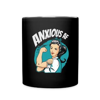 Teal Ribbon PTSD Stress Angststörung - Tasse einfarbig - Schwarz - Vorne
