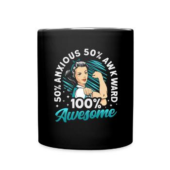 Teal Ribbon PTSD Stress Angststörung - Tasse einfarbig - Schwarz - Vorne