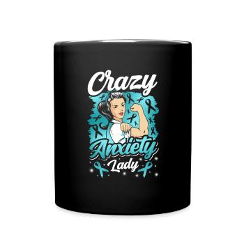 Teal Ribbon PTSD Stress Angststörung - Tasse einfarbig - Schwarz - Vorne