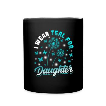 Teal Ribbon PTSD Stress Angststörung - Tasse einfarbig - Schwarz - Vorne