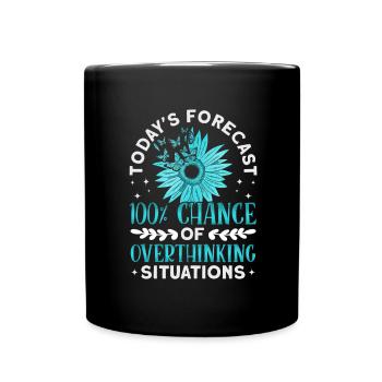 Teal Ribbon PTSD Stress Angststörung - Tasse einfarbig - Schwarz - Vorne