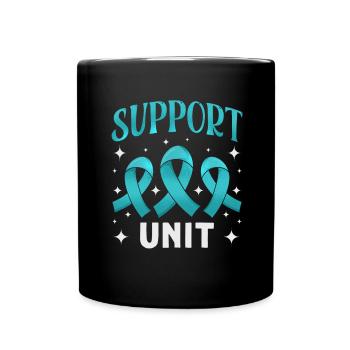 Teal Ribbon PTSD Stress Angststörung - Tasse einfarbig - Schwarz - Vorne