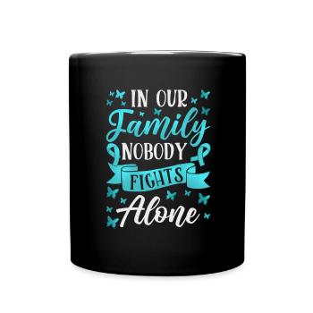 Teal Ribbon PTSD Stress Angststörung - Tasse einfarbig - Schwarz - Vorne