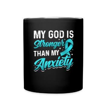 Teal Ribbon PTSD Stress Angststörung - Tasse einfarbig - Schwarz - Vorne