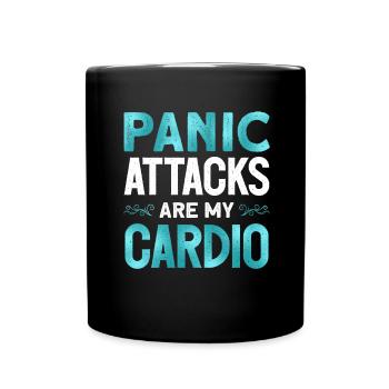 Teal Ribbon PTSD Stress Angststörung - Tasse einfarbig - Schwarz - Vorne