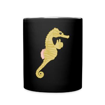 Hippocampe Pouces Hippocampes - Mug uni - noir - Devant