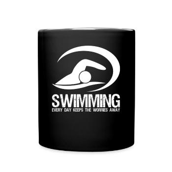 Swimming Pool Triathlon Swimmer - Full Colour Mug - black - Front
