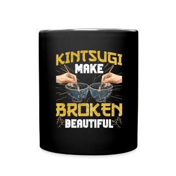 Kintsugi Kintsukuroi Japon imparfait - Mug uni - noir - Devant