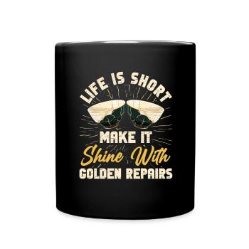 Kintsugi Kintsukuroi Imperfect japan - Tasse einfarbig - Schwarz - Vorne