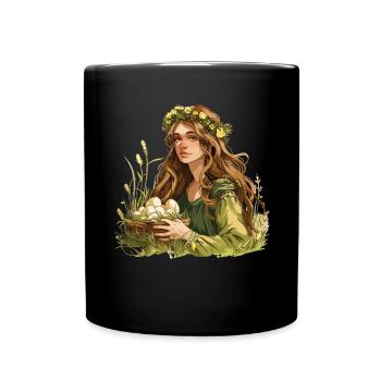 Easter Eostre Pagan Spring - Full Colour Mug - black - Front